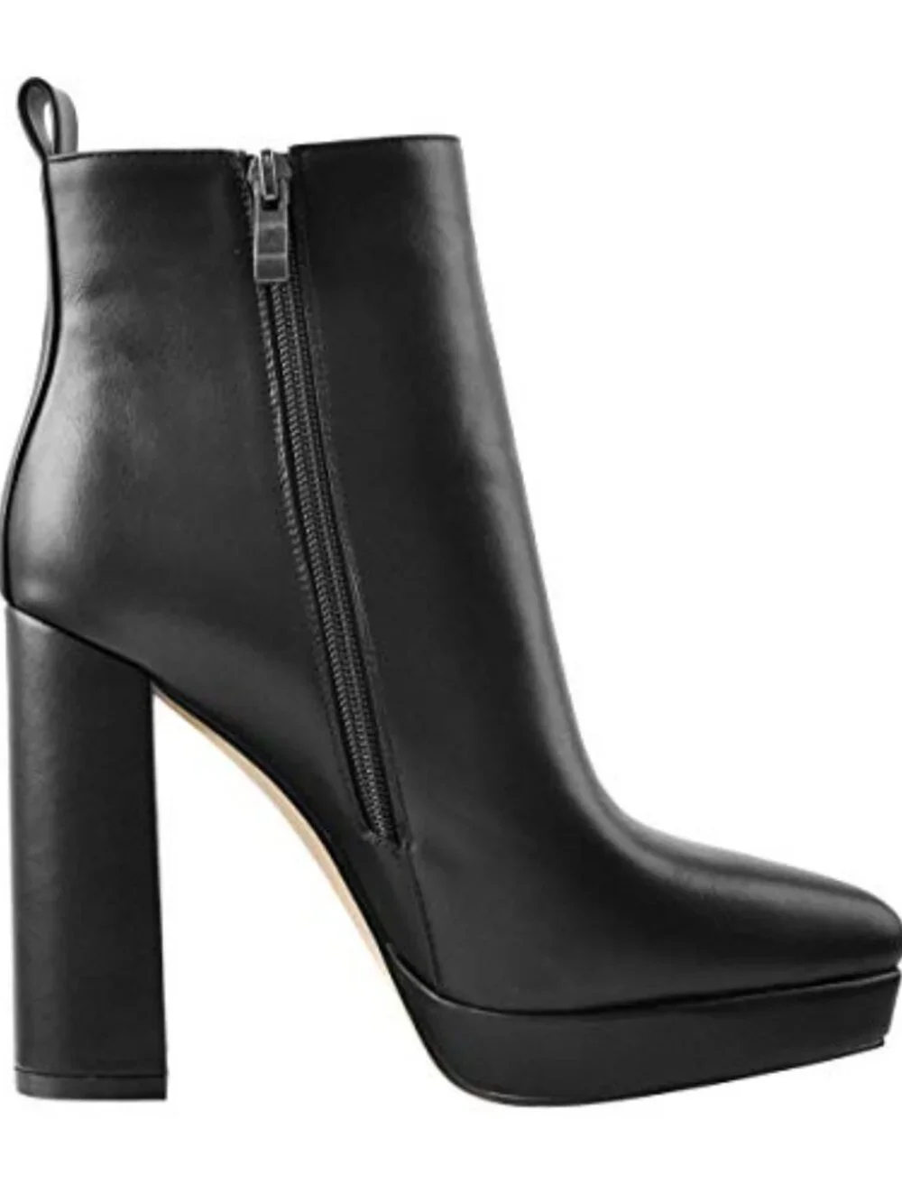 Chunky Heel Platform Ankle Booties with Side Zipper – Classic High Heel